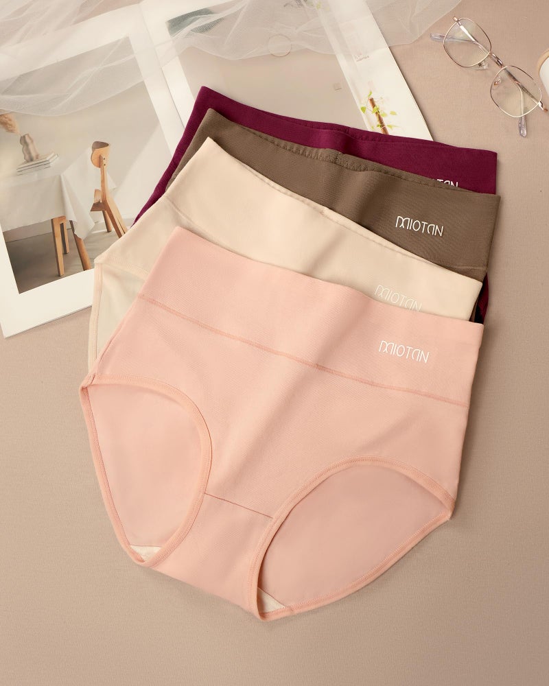 MIOTAN Women's Cotton Underwear Pack High Waisted Tummy Control Top Ladies Panties Postpartum Post Partum Briefs Moisture Wicking Breathable, XL Multicolor - Image 3