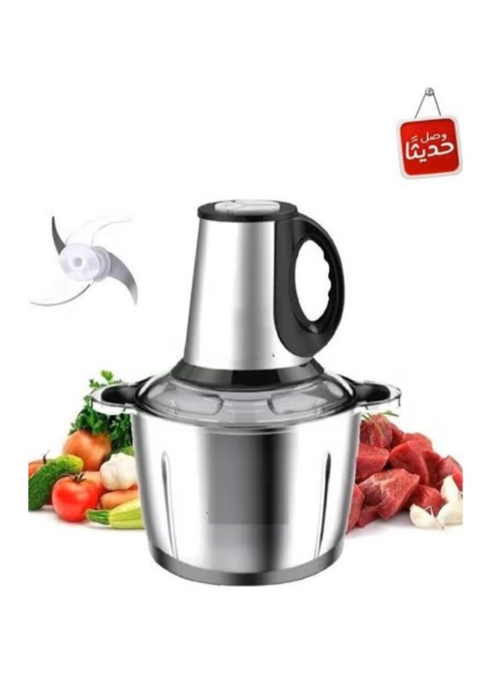 Microplus - 3 Speed Stainless Steel 5Litre Meat Grinder/Chopper/Food Processor/Mincer 500W Silver/Black PS-4806 - Image 1