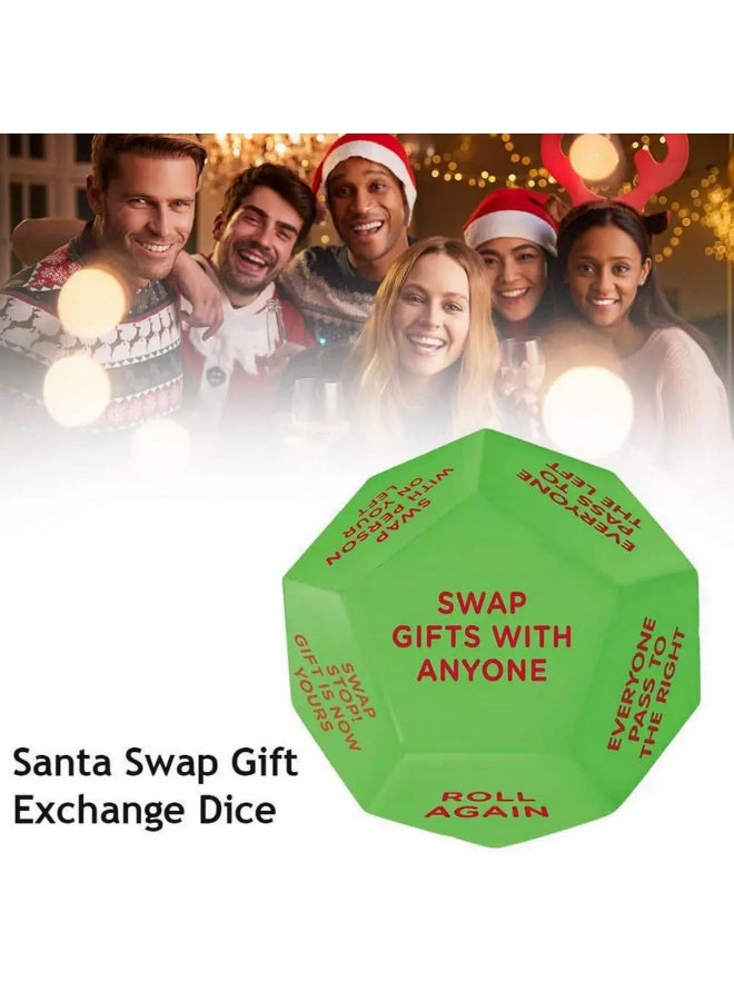 1pcs Christmas Exchange Dice Santa Swap Family Party Games Toys  With 12 unique sides Christmas Props Santa Claus Creative Dices Xmas Navidad Decor Gift - Image 2