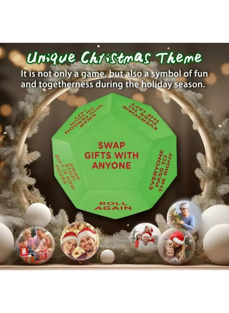 1pcs Christmas Exchange Dice Santa Swap Family Party Games Toys  With 12 unique sides Christmas Props Santa Claus Creative Dices Xmas Navidad Decor Gift - Image 3