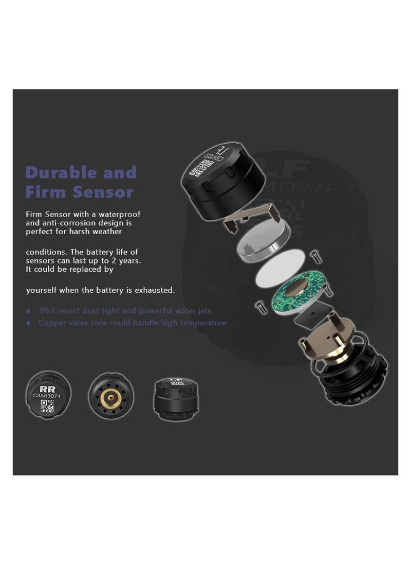 70mai - TPMS Lite | Tyre Pressure Monitoring System with External Sensors, Dual Charging (Solar & USB), Easy Self-Fitment, LCD Display, and Bluetooth APP Control - Image 1