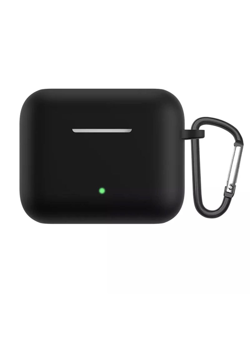 غطاء متوافق مع سماعات   ريلمى بادز T200 مقاوم للخدش  مصنوع من السيليكون الحراري المرن   اسود