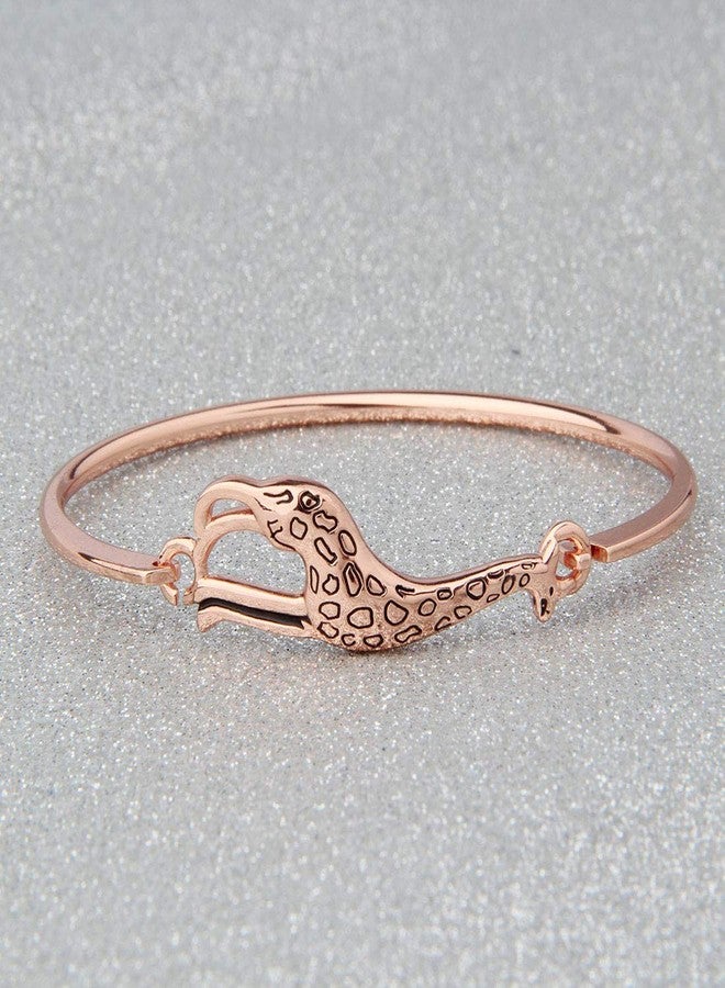 bobauna Simple Giraffe Bangle Bracelet Animal Jewelry Christmas Gift for Women (Giraffe bangle RG) - Image 5