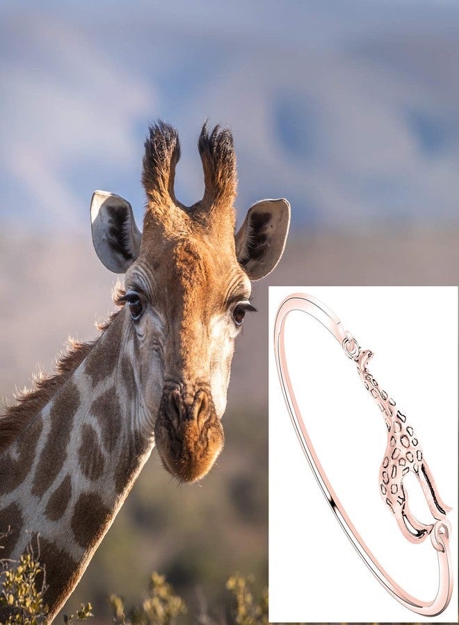 bobauna Simple Giraffe Bangle Bracelet Animal Jewelry Christmas Gift for Women (Giraffe bangle RG) - Image 4