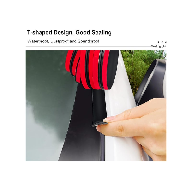 SOLARAE حشوة الطقس للسيارة، ختم فتحة السقف 19 مم، حشوة مطاطية لختم الزجاج الأمامي، شريط لاصق على شكل T لتغطية فتحة السقف، عزل الصوت (5م) - Image 4