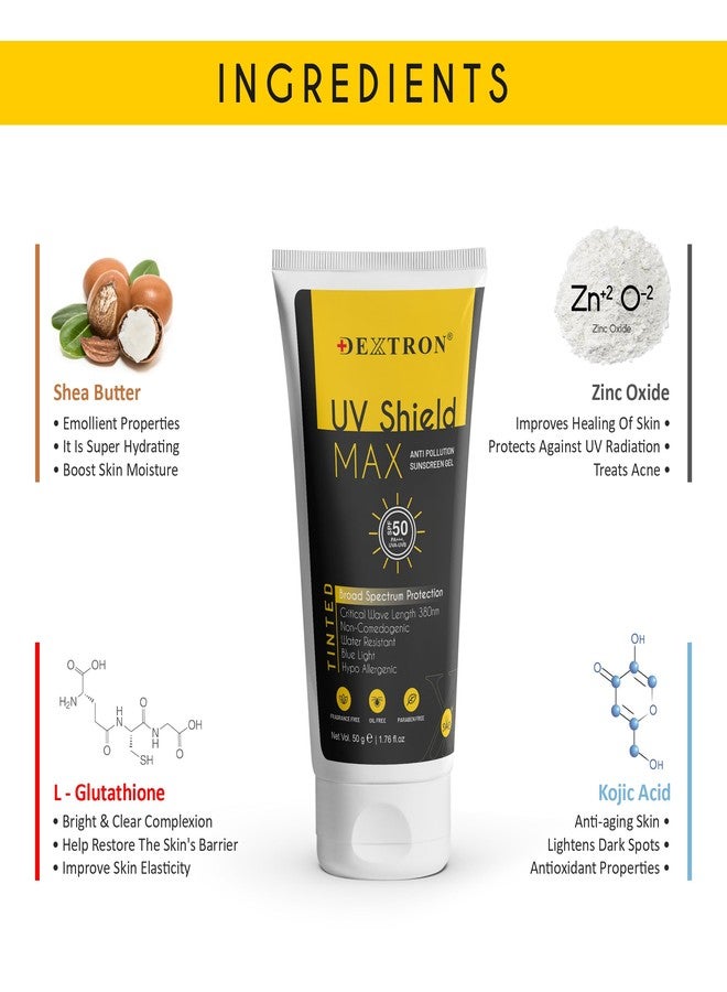 Dextron UV Shield Max Anti-Pollution Sunscreen Gel - Broad Spectrum Protection (50g) - Image 3