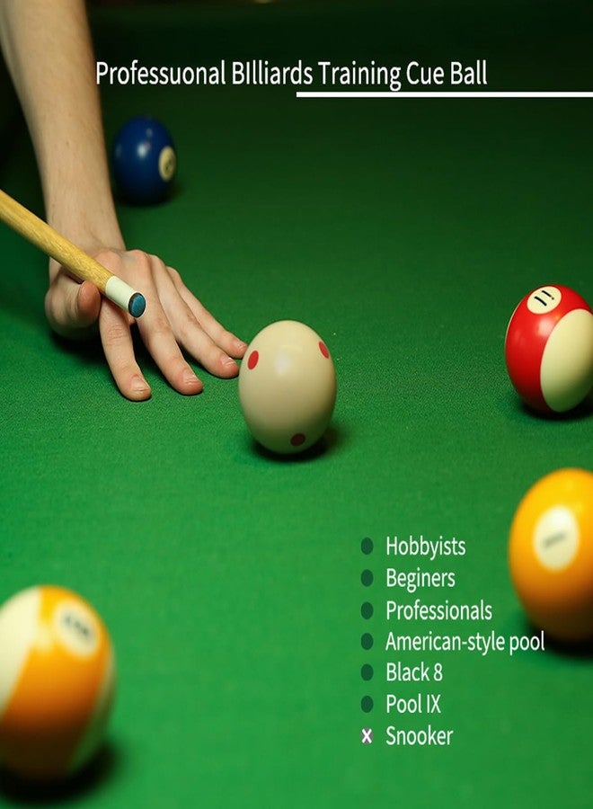 Kolti Billiard Cue Ball, AAA-Grade PRO 6 Dot & No Dot Pool Cue Training Ball, 2-1/4" Standard Size, Phenolic Resin - Image 2