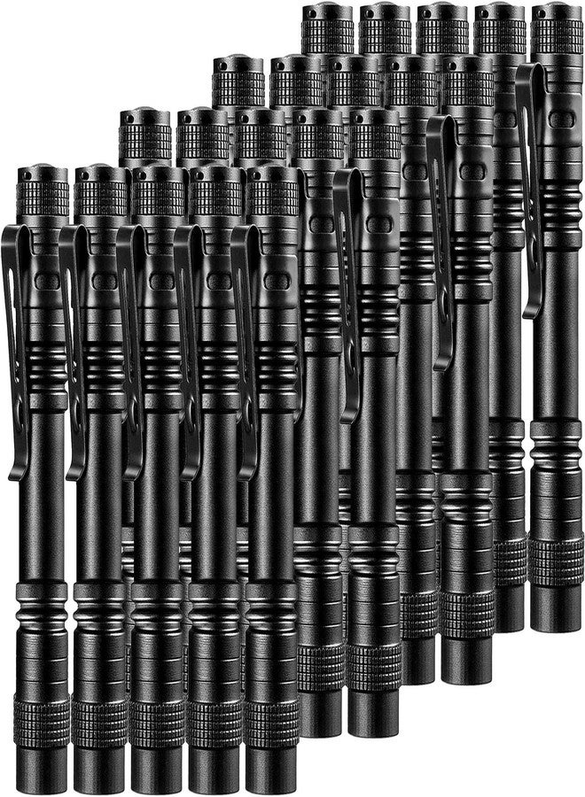 Beieverluck 20 Pack Pen Light Flashlight Mini Small Flashlight with Clip Waterproof LED Pocket Pen Flashlights for Camping, Inspection, Work, and Emergency(Large,Black) - Image 1