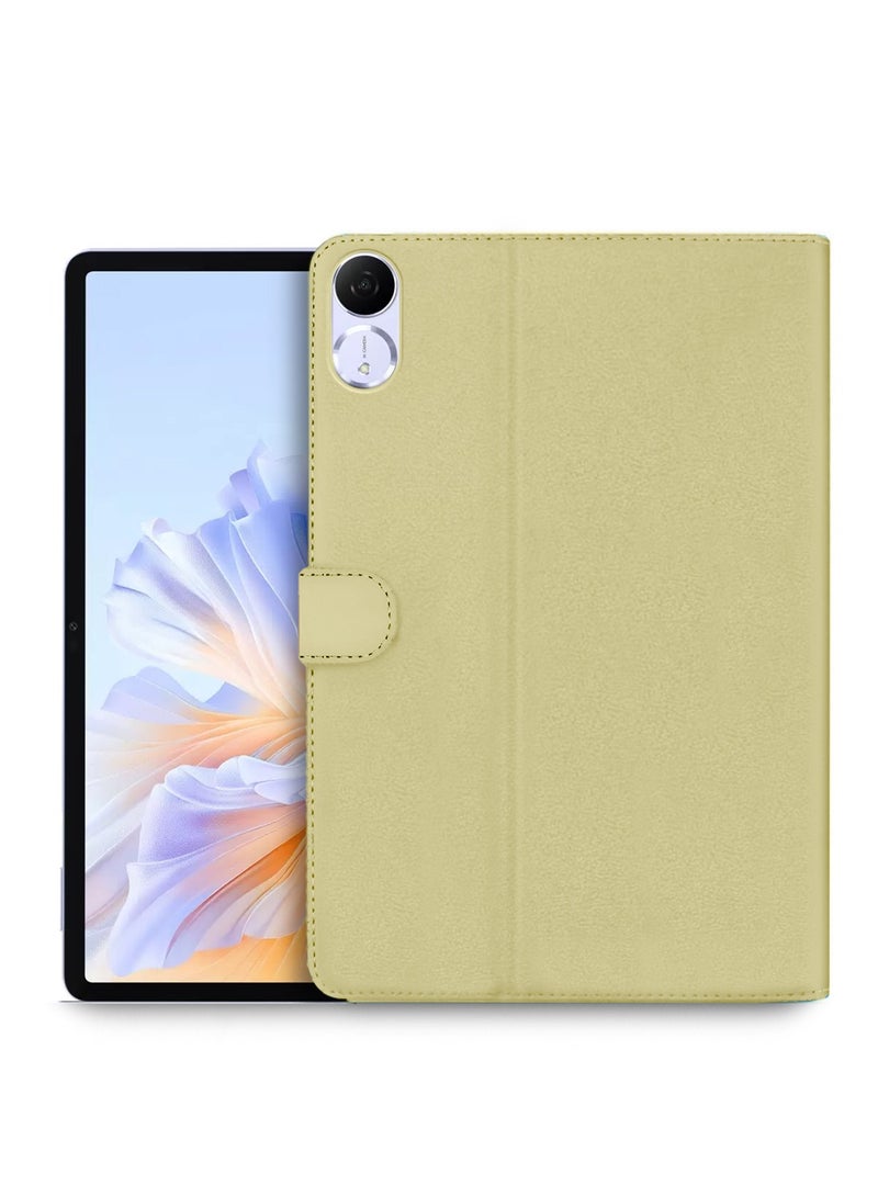 اوميكر هونر باد V9 11.5 4G 2024 (11.5 بوصة) غطاء غطاء فليب جراب بإغلاق مغناطيسي من جلد البولي يوريثان - ذهبي - Image 1