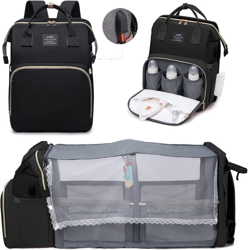 Multi-function waterproof baby backpack Black - Image 1