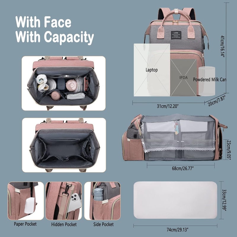 Multi-function waterproof baby backpack Black - Image 5