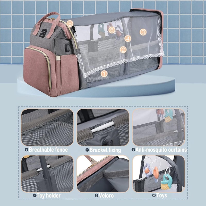 Multi-function waterproof baby backpack Black - Image 3