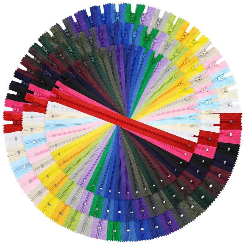 DOITEM 20cm8 Inch 30cm12Inch 40cm16Inch Multicolor Nylon Coil Zippers for Sewing and Crafts 24 Colors 72PCS DT1045