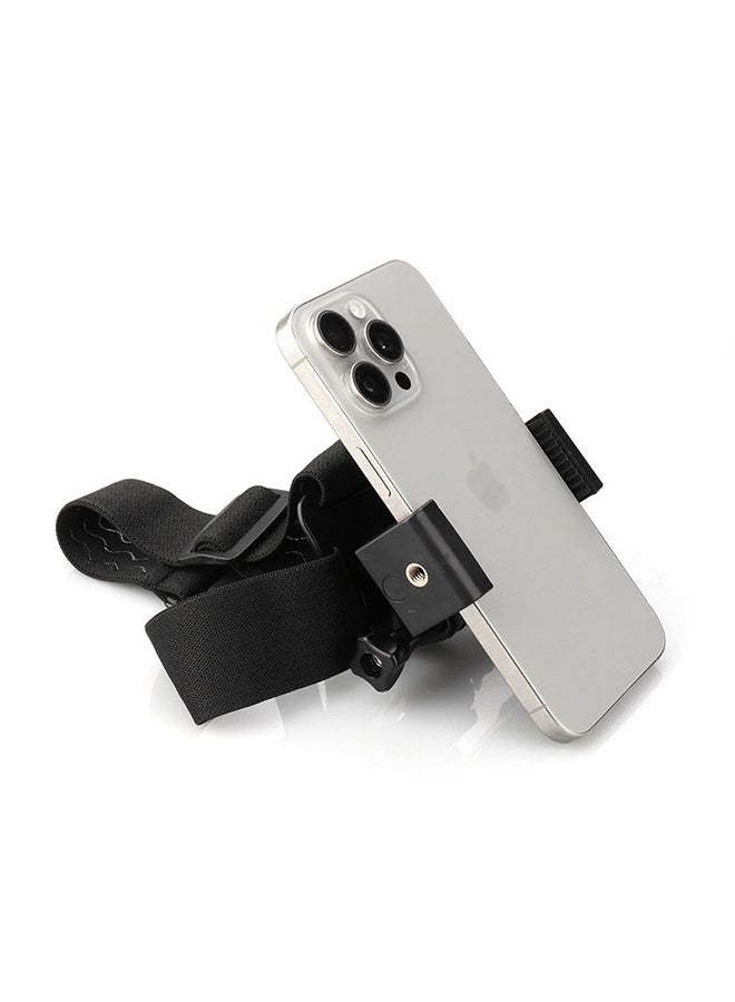 Head Mounted Mobile Phone Mount First Person View Live Shooting Bracket Head Mount Strap Compatible with iPhone Smartphones 4 inch to 7 inch and Action Camera GoPro - Image 1