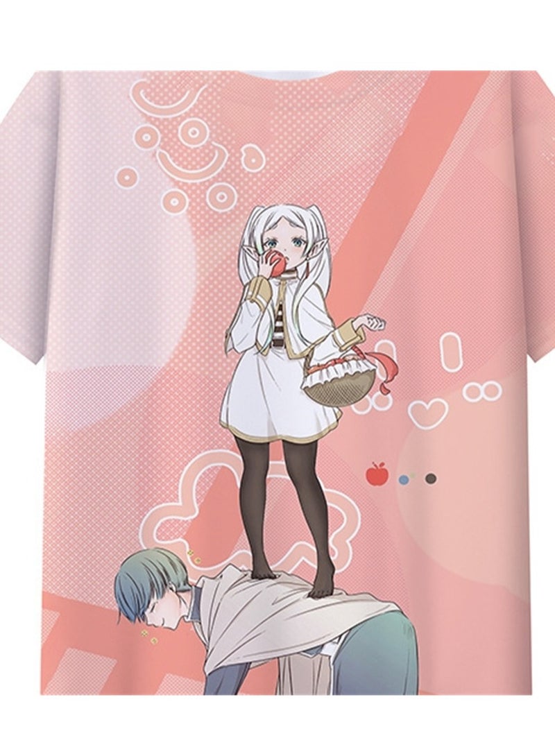 Anime Frieren Beyond Journey's End short-sleeved T-shirt full color 3D digital printing clothes tops bottoming shirt - Image 2