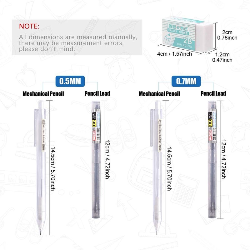 Glarks 16 Pieces Measuring Templates Building Formwork Stencils Geometric Drawing Rulers and Triangular Architect Scale Ruler with Pencil, Pencil Lead Refills, Eraser for Office and School - Image 5