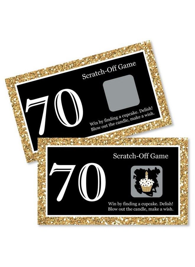 Big Dot of Happiness Adult 70Th Birthday Gold Birthday Party Game Scratch Off Cards 22 Count  - Image 1
