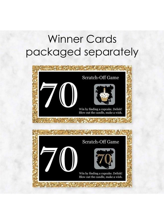 Big Dot of Happiness Adult 70Th Birthday Gold Birthday Party Game Scratch Off Cards 22 Count  - Image 4