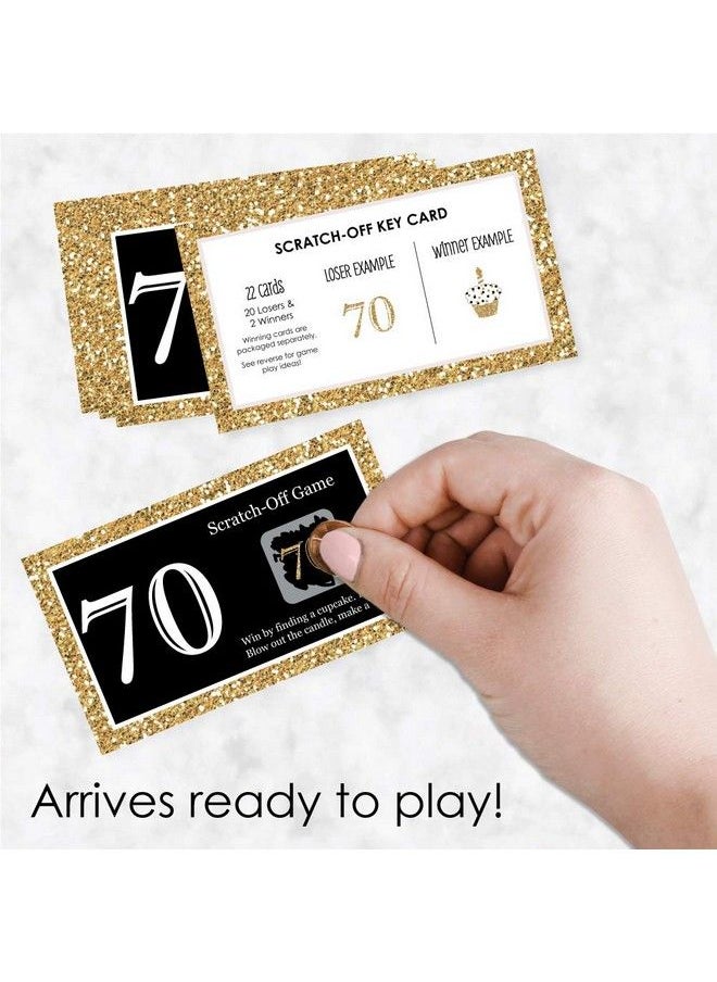 Big Dot of Happiness Adult 70Th Birthday Gold Birthday Party Game Scratch Off Cards 22 Count  - Image 3