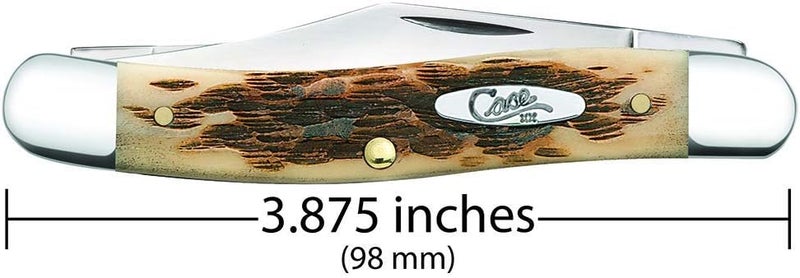 Case XX WR Folding Pocket Knife 3 Blade Stockman 3 7/8 Inches Closed (Amber Bone) - Image 2