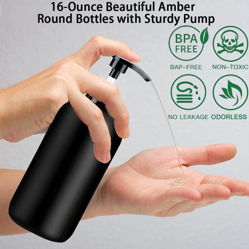 PRAKASH Praksh 500ml Refillable Plastic Bottles| Multi use Empty Dispenser Container Bottles with Golden Cap| Versatile for Shampoo,Conditioner, Liquid Soap, Dish Soap, Lotion, Hand Sanitizer (Black) - Image 3