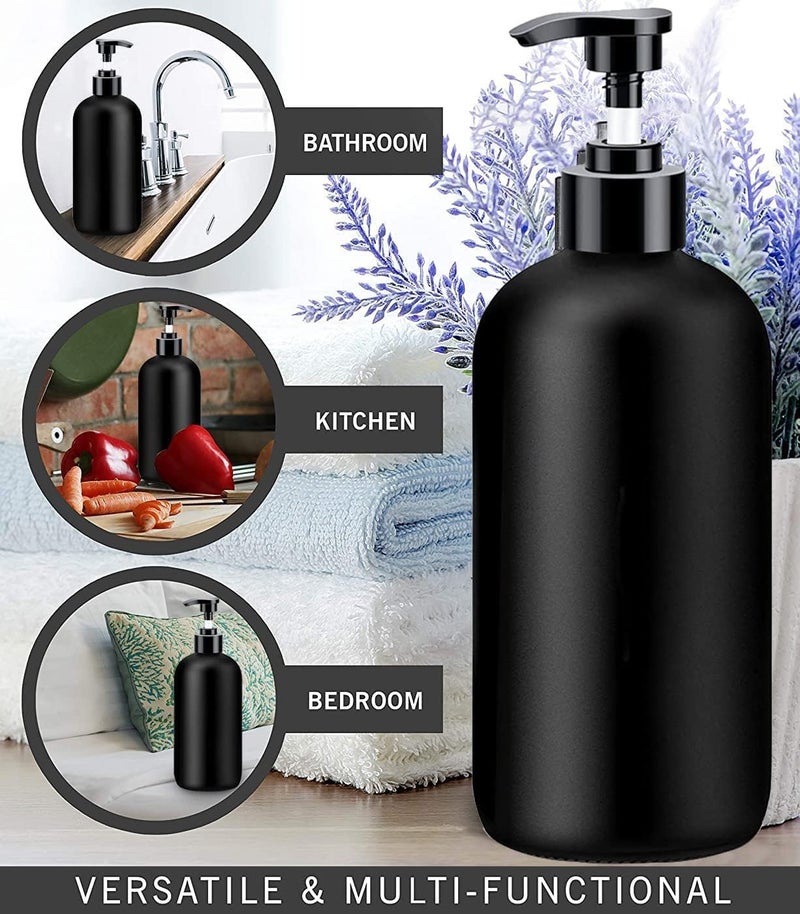 PRAKASH Praksh 500ml Refillable Plastic Bottles| Multi use Empty Dispenser Container Bottles with Golden Cap| Versatile for Shampoo,Conditioner, Liquid Soap, Dish Soap, Lotion, Hand Sanitizer (Black) - Image 4