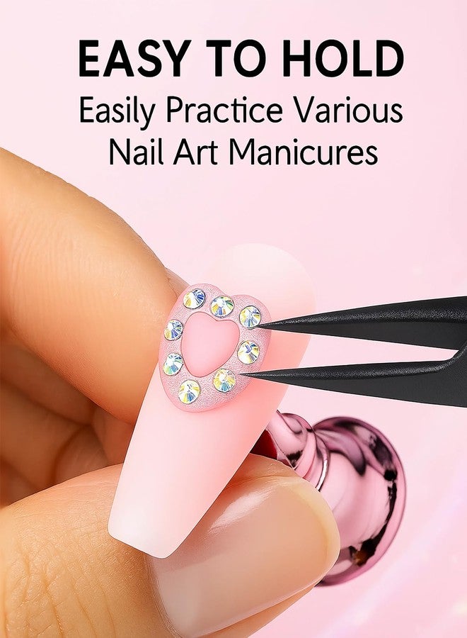 HomTop Nail Stand Set for Nail Art Practice & Display - Complete Acrylic Nail Holder Kit with Bonus Tweezers & Double-Sided Tape, False Nail & Press On Nail Practice Stand for Home DIY, Salon Use - Image 3
