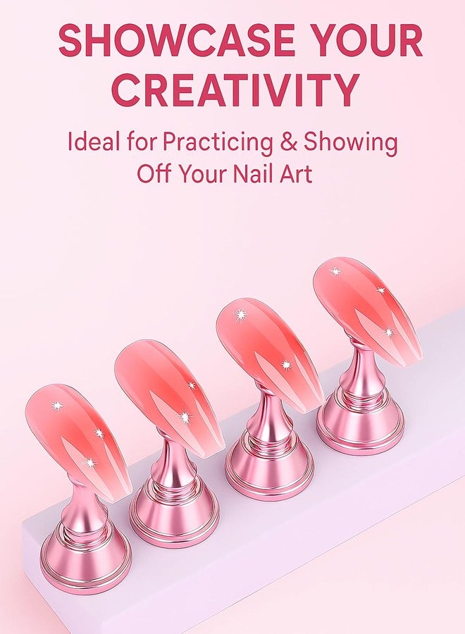HomTop Nail Stand Set for Nail Art Practice & Display - Complete Acrylic Nail Holder Kit with Bonus Tweezers & Double-Sided Tape, False Nail & Press On Nail Practice Stand for Home DIY, Salon Use - Image 5