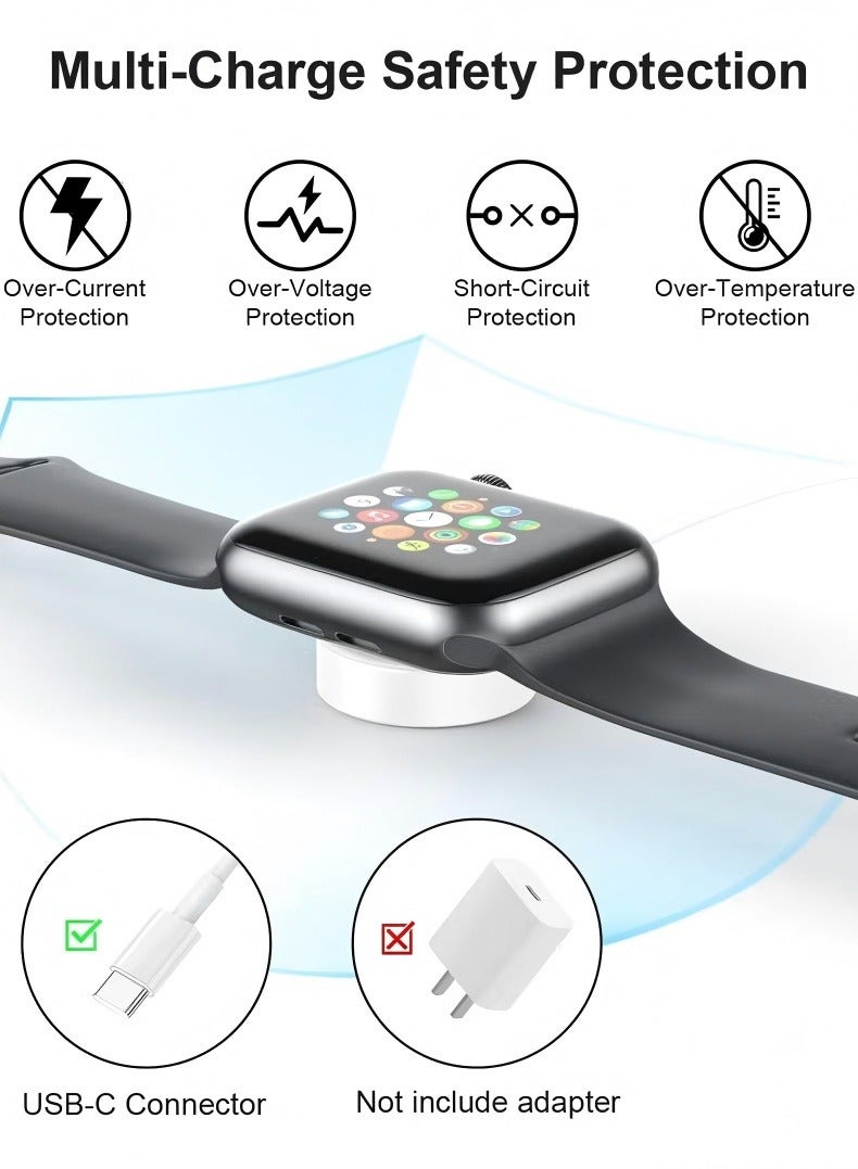 Changer Fast Charging USB C Watch Charger Cord Compatible for Apple Watch, Magnetic Watch Charging Cable Compatible for Watch Series 9/8/7/Ultra/Ultra2/SE2/6/5/4/3/2/1/SE1, Type C Cord, 1M - Image 5