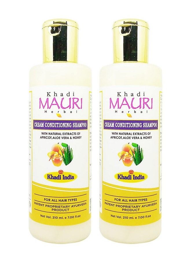 Khadi Mauri Herbal Khadi Mauri Conditioning Cream Shampoo Pack Of 2 (420 Ml)  - Image 2