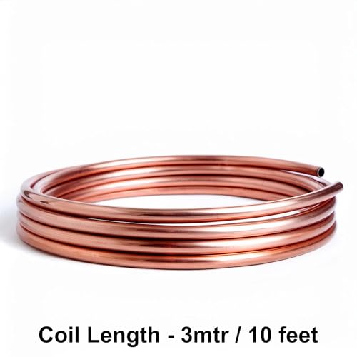 Visiaro Pure Soft Copper Tube, 3mtr, Outer Dia 1/4 inch, Wall Thickness 21 swg, 99.9% Purity, Industrial Metal, Seamless Pipe for Air Conditioning, Refrigeration, Plumbing Systems and DIY Projects - Image 4
