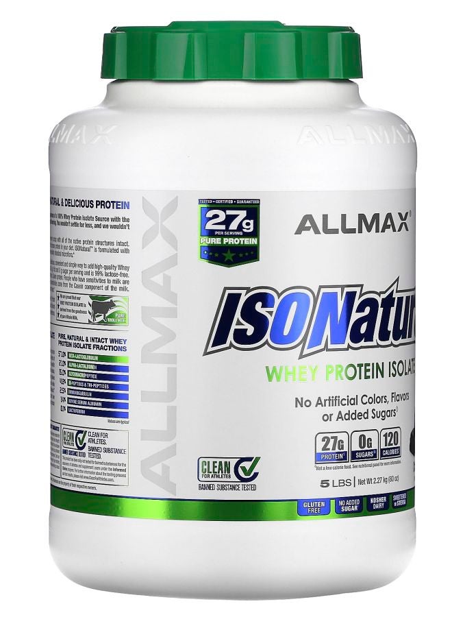 Allmax ISONatural™ Whey Protein Isolate Chocolate 5 lbs (2.27 kg) - Image 2