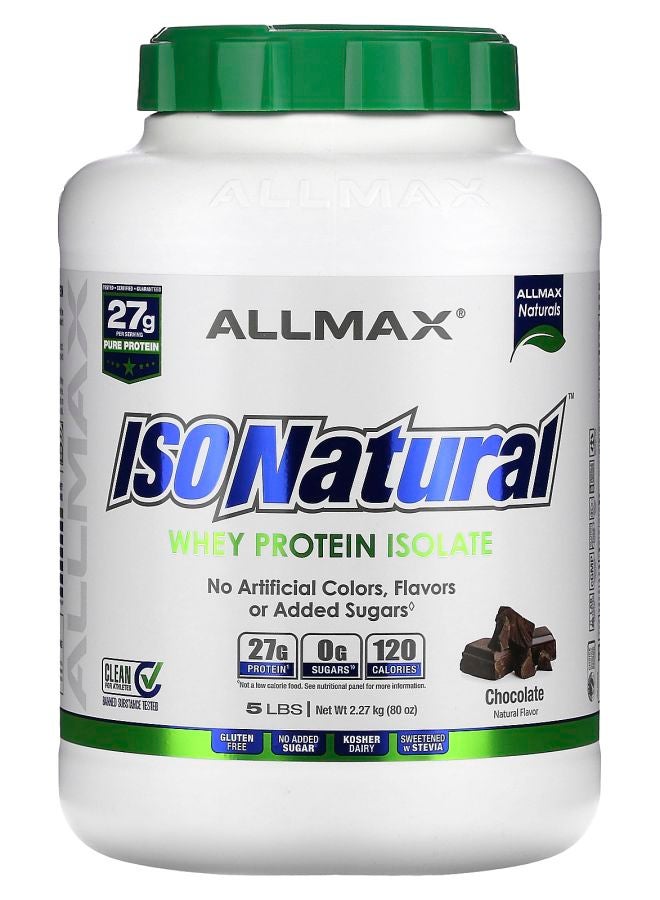 Allmax ISONatural™ Whey Protein Isolate Chocolate 5 lbs (2.27 kg) - Image 1