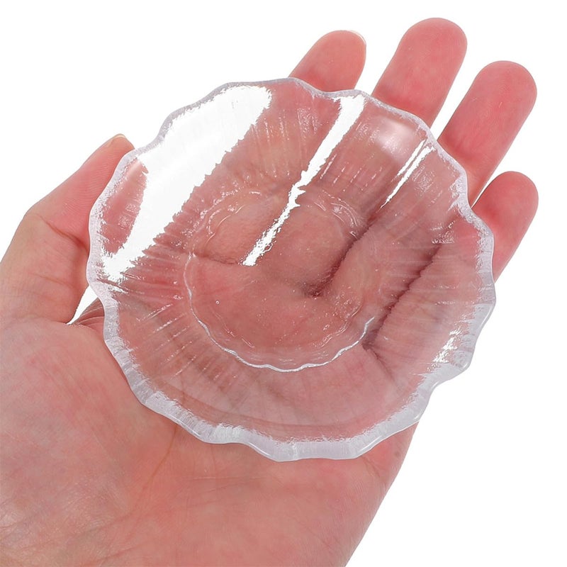 Glass Tea Saucer Set Round Cup Coasters Snack Dish Tea Bag Holder Kitchen Home Tabletop - Image 4