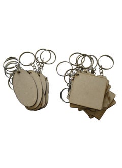 Maitri Pack of 40 20Square 20Oval 2 Shape Key Chains with Ring 50 x 50 mm It is Suitable for All Type of Craft and Painting Activities Mandala Art MDF Board Suitable for Decoupage