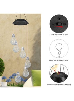 YHmall Colorful Lights Solar Wind Chimes For Outside, Hanging Lights For Women Grandma Mom Birthday, Christmas Decor For Outdoor Garden Balcony Bedroom Yard  - Image 5