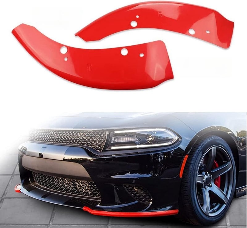 SOSEGA Front Bumper Lip Splitter Protector for Dodge Charger 20152023 HellcatSRT 39 Scat PackRT Scat PackGTRT Not for PlusWidebody Red