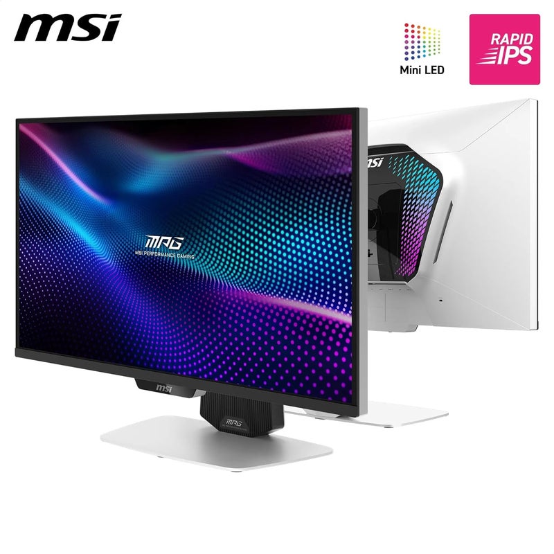 إم اس أي MPG 274URDFW E16M 27" 4K UHD Mini-LED Gaming Monitor, 160Hz/0.5ms GTG Rapid IPS, HDR1000, 1152 Local Dimming Zones, 98% DCI-P3, 100% AdobeRGB, HDMI 2.1, DisplayPort 1.4a, USB-C 98W PD, Adaptive-Sync, Adjustable Stand, White | 9S6-3CF09H-020 - Image 2
