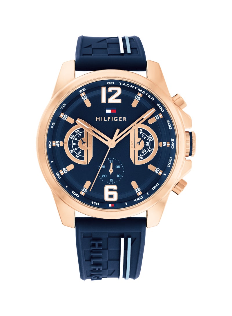 TOMMY HILFIGER تومي هيلفيغر متعدد الوظائف للرجال مجموعة مع سوار سيليكون أزرق - 1710637 - Image 4