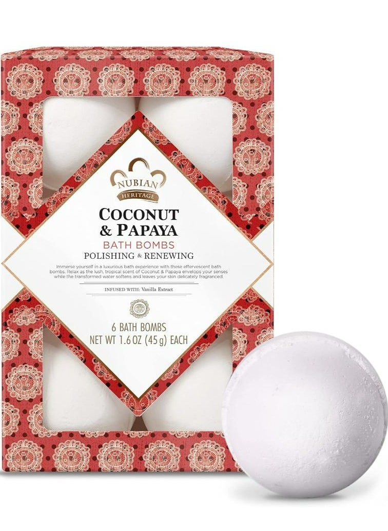 Nubian Heritage - NUBIAN HERITAGE BATH BOMB COCONUT & PAPYA - Image 1