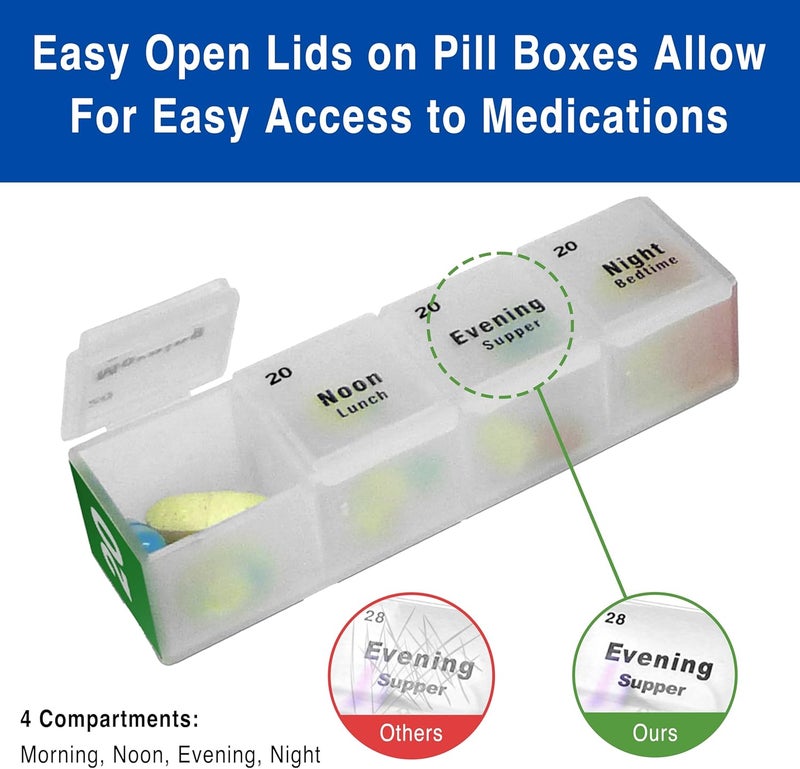 MedCenter 70256 31 Day Monthly Pill Organizer with Color-Coded Compartments - Image 5