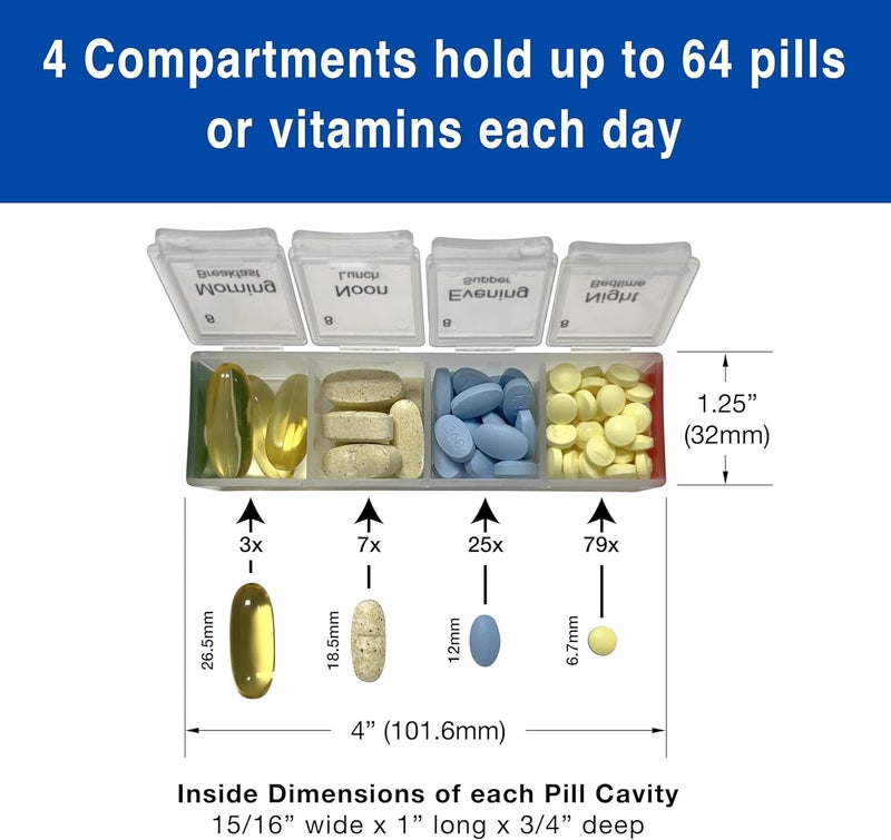 MedCenter 70256 31 Day Monthly Pill Organizer with Color-Coded Compartments - Image 3