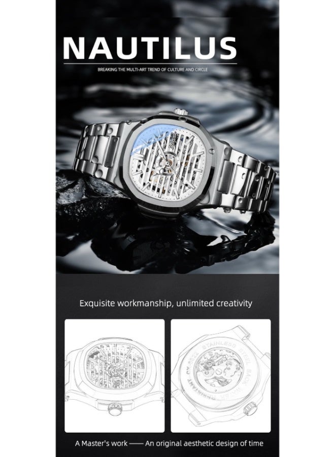 Chenxi Men’s Mechanical Wrist Watch with Luxury Modern Design, Water Resistant, Scratch-Resistant Glass, Full Stainless Steel with Elegant Box - Image 5