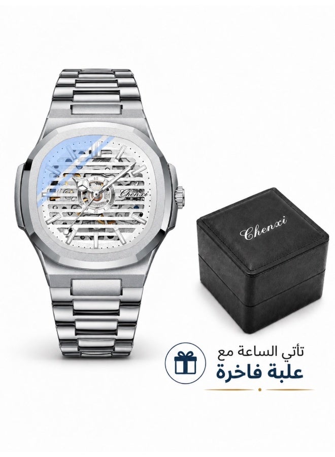 Chenxi Men’s Mechanical Wrist Watch with Luxury Modern Design, Water Resistant, Scratch-Resistant Glass, Full Stainless Steel with Elegant Box - Image 1