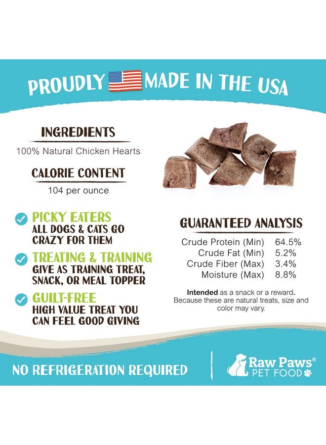 روو باوز مكافآت قلوب الدجاج من Raw Paws، 4 أونصة - طعام مجفف بالتجميد طبيعي للكلاب والقطط والقوارض - مكافآت عالية البروتين للحيوانات الأليفة - مصدر تورين - خالٍ من الحبوب - Image 4