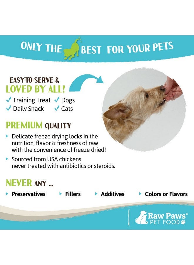 روو باوز مكافآت قلوب الدجاج من Raw Paws، 4 أونصة - طعام مجفف بالتجميد طبيعي للكلاب والقطط والقوارض - مكافآت عالية البروتين للحيوانات الأليفة - مصدر تورين - خالٍ من الحبوب - Image 5