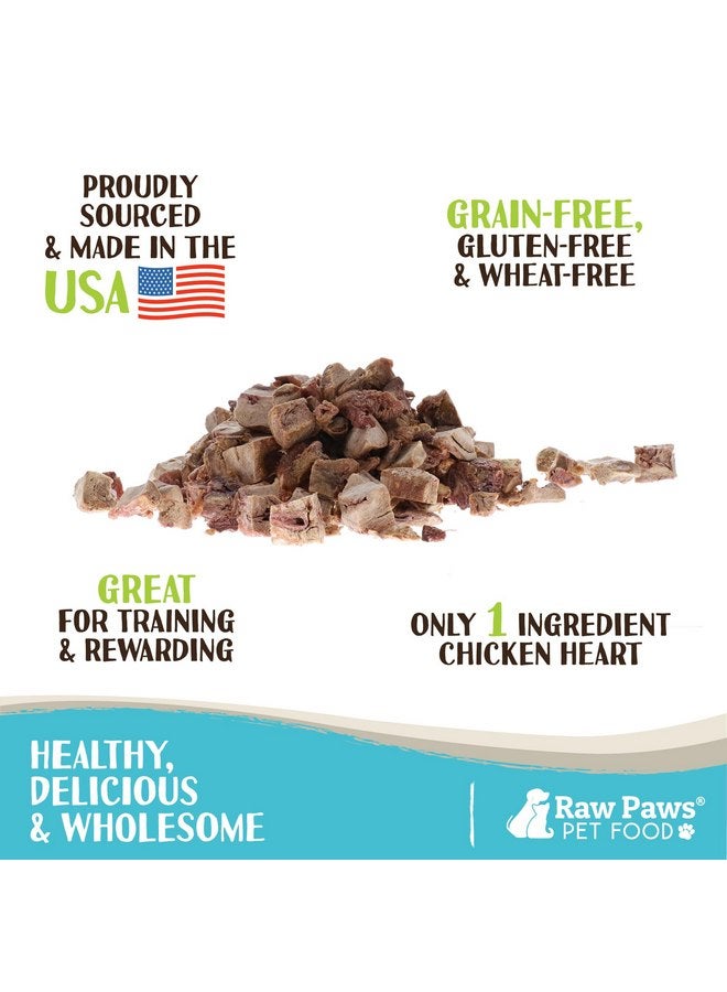 روو باوز مكافآت قلوب الدجاج من Raw Paws، 4 أونصة - طعام مجفف بالتجميد طبيعي للكلاب والقطط والقوارض - مكافآت عالية البروتين للحيوانات الأليفة - مصدر تورين - خالٍ من الحبوب - Image 2