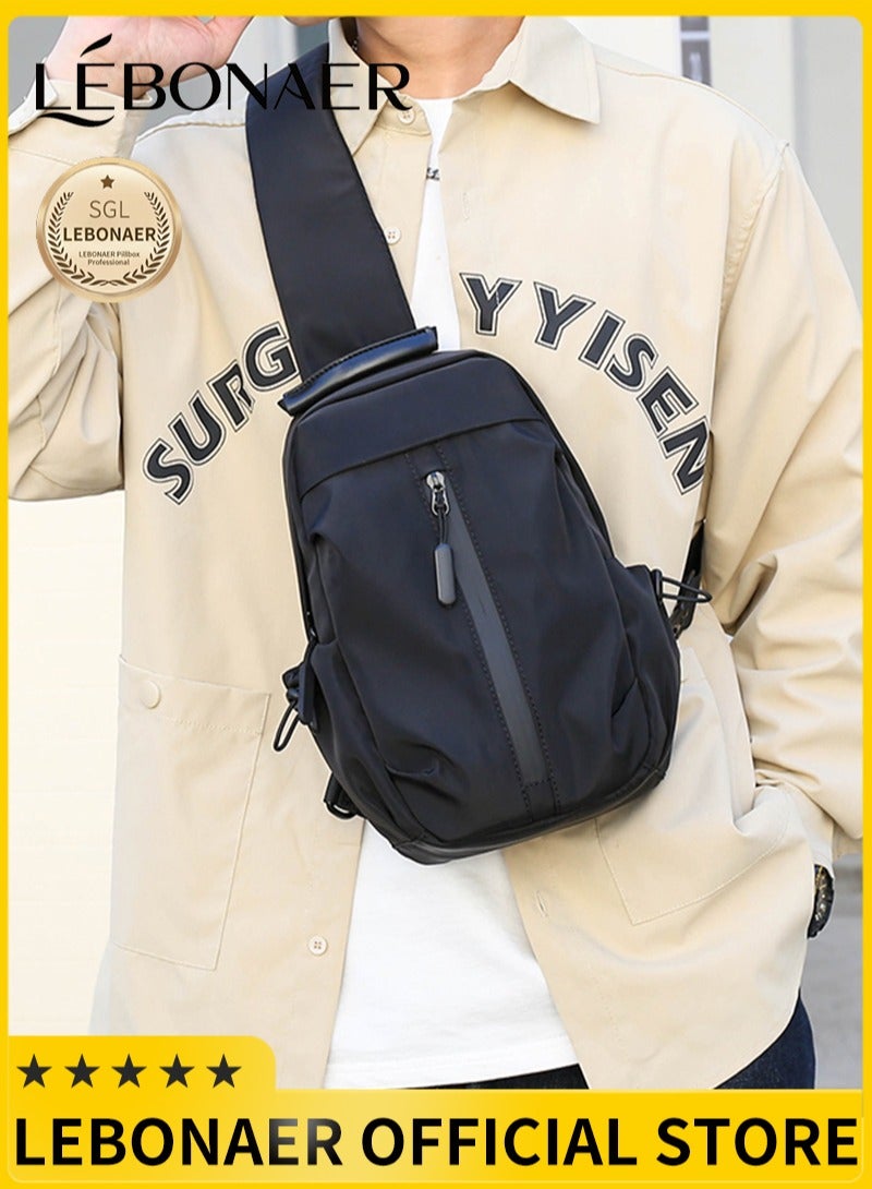 lebonaer Multi-Functional Chest Bag with USB Charging Port, Anti-Theft Sling Bag for Urban Commute & Travel, Ergonomic Breathable Strap, Certified USB Port for On-the-Go Charging, Durable Tech-Enabled Fabric, Secure and Organized Compartments, Trend-Setting Style for Modern Urbanite, Perfect for Exploring, Daily Carry, Work, and Outdoor Activities | Hands-Free Convenience | Innovative Design | Theft-Proof Security | Peace of Mind | Lightweight Crossbody Bag | Spacious Interior | Smart Storage Solution | Device Charging Bag | City Life Essential | Stylish Gear | Ultimate Practicality | Elevated EDC | Ergonomic Comfort | Airflow Strap | Durable Construction | Secure Zipper Pockets | Modern Aesthetic | Versatile Wear | Commuting Must-Have | Travel Companion | Adventure Ready | Organized Carry | Tech Gadget Protection | Everyday Essential | Fashion-Forward Utility | Durable Hardware | Quick Access Pockets | Internal Organizers | Cable Management | Power Bank Compatible | Secure Closure System | Con - Image 1