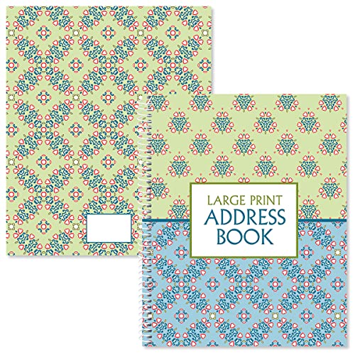 Current Fresh Patterns Large Print Address Book, 56 Pages, Big 7” x 8.5” Spiral Bound, Soft Cover Organizer for Contact Phone Number, Mailing Address, & Email, Easy-to-Read Senior Logbook - Image 4