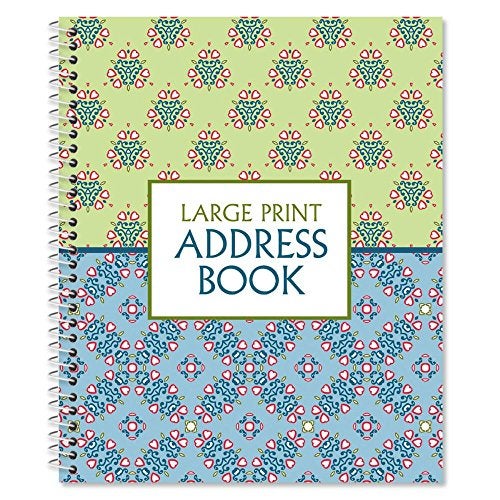 Current Fresh Patterns Large Print Address Book, 56 Pages, Big 7” x 8.5” Spiral Bound, Soft Cover Organizer for Contact Phone Number, Mailing Address, & Email, Easy-to-Read Senior Logbook - Image 1